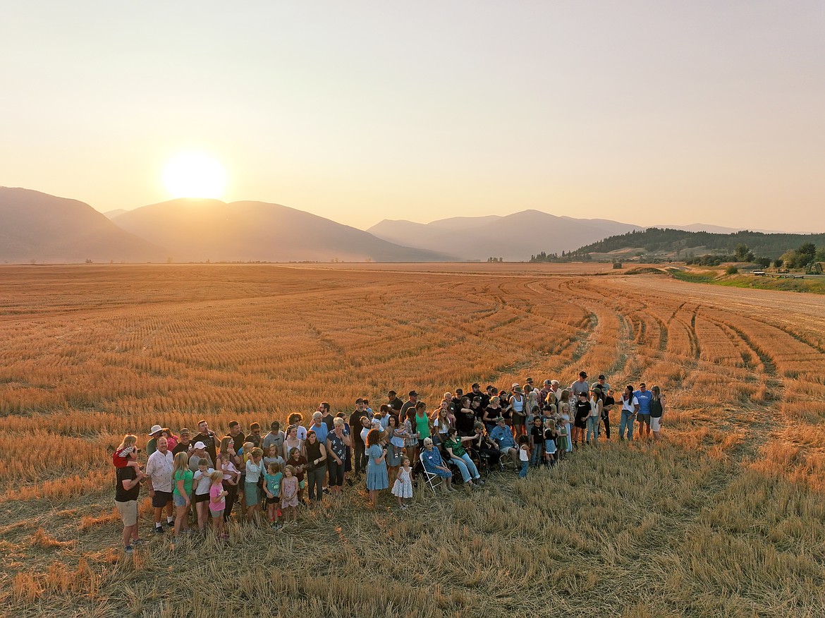 Members of the Houck family pose for a group photo on the family's farm.