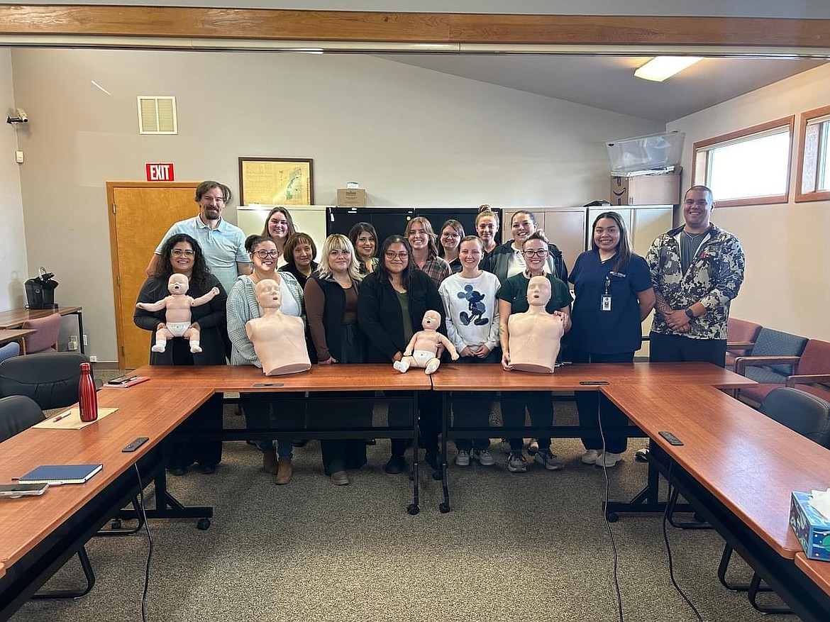 The staff at Grant County Health District were trained on CPR, AED and Narcan during a hands-on experience led by Anthony Stone and Margo Lopez.