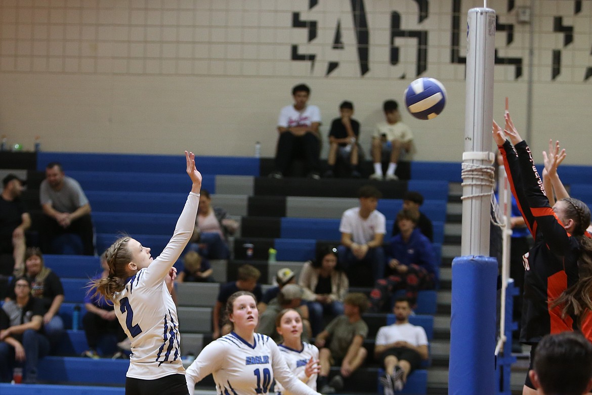 The Soap Lake volleyball team travels to Easton on Thursday and hosts Thorp on Tuesday. The Eagles are 7-2 this season.