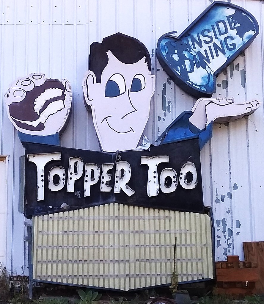 In 2024, Ron Hotchkiss, retired Coeur d’Alene police lieutenant, still possesses the Topper Too sign he rescued when the eatery was torn down.