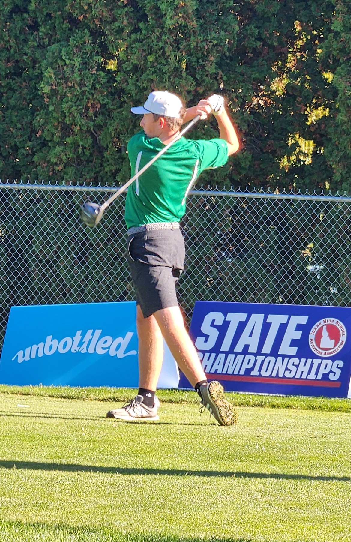 Courtesy photo
Lakeland sophomore Tyler Zachary hits a shot during the first round of the state 5A boys golf tournament on Friday at River's Edge Golf Club in Burley.