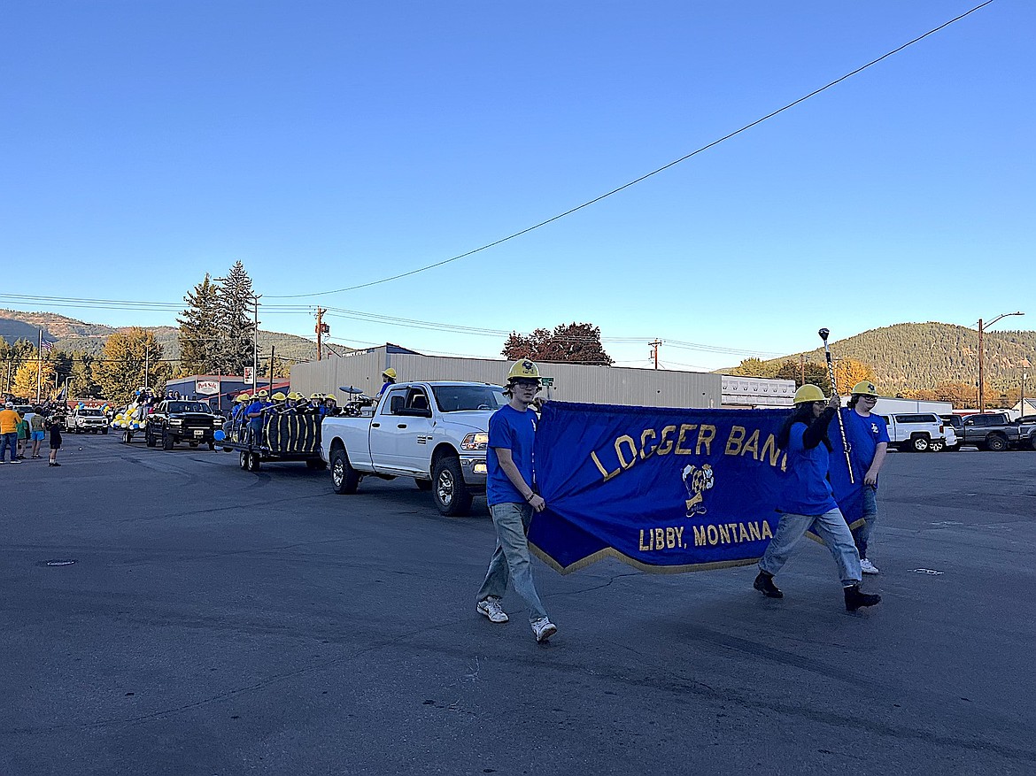 The Libby Loggers band was in the parade Thursday, Oct. 10, 2025, during Libby Homecoming festivities. (Scott Shindledecker)