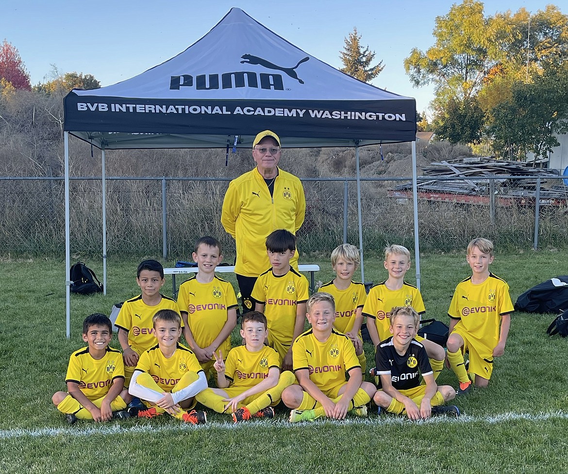 Courtesy photo
The BVBIA CDA boys U10 soccer team hosted a doubleheader Saturday against Sandpoint FC 2015B Black and WE Surf SC B15 Pre-EA team. In the front row from left are Roman Cortes, Cole Birdsell, Peyton Pecor, Ryker Bailey and Ethan Braga; back row from left, Macario Rodriguez, Talmadge Greene, Colter Bodnar, Cash Fowler, Coleman Underdown and Emerson Cousino; and rear, coach John O’Neil.