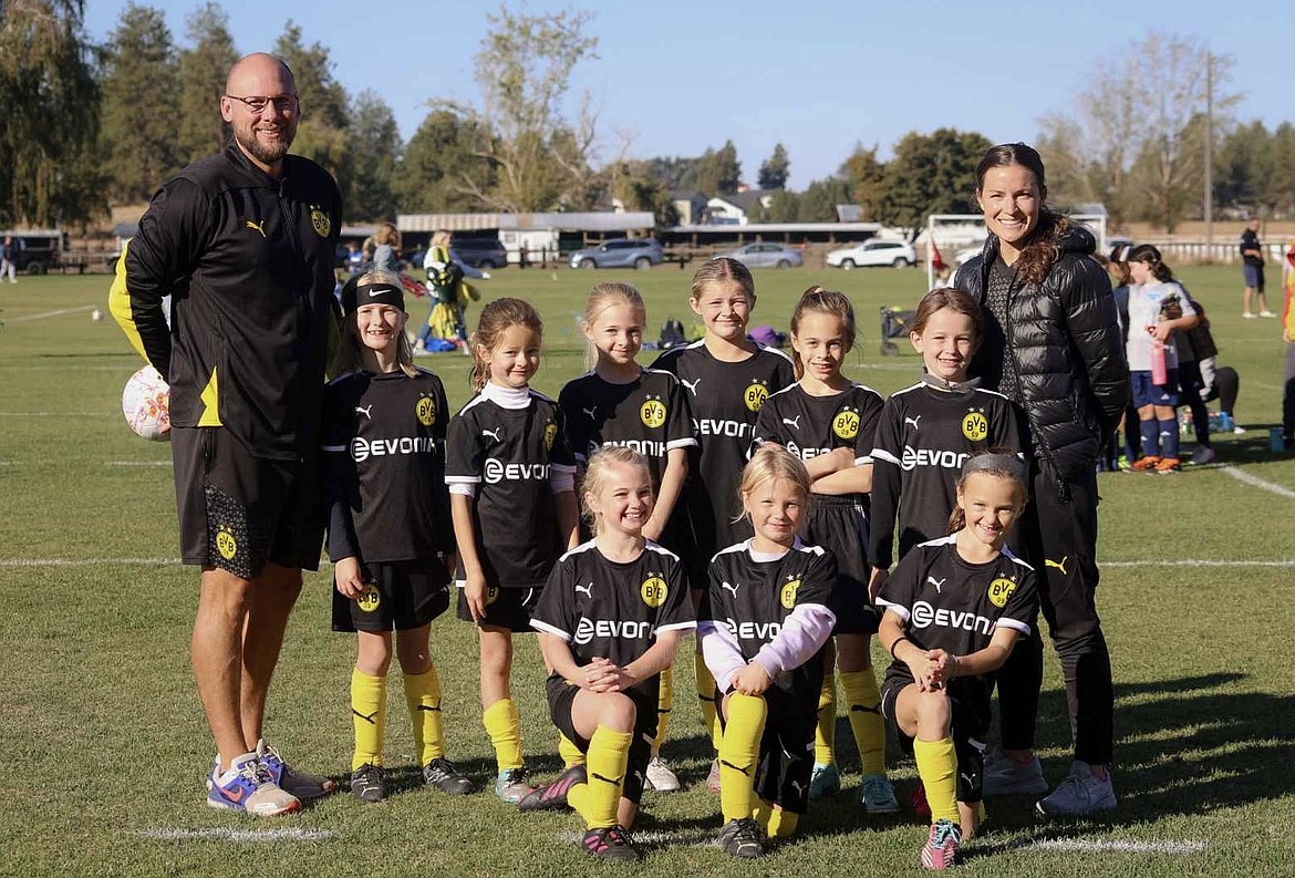 Courtesy photo
The BVBIA CDA girls U09 soccer had a 6-0 win Saturday morning against the Spokane Shadow Jr G2016 N Grimes team. In the front row from left are Grace Looney, Jane Buffum and Reagan Zimmerman; and back row from left, coach Jason Steenstra, Nora Burt, Sadi Lehosit, London Tierney, Adelle Paine, Sadi Lewis, Esther Greene and coach Chelsie Dance.