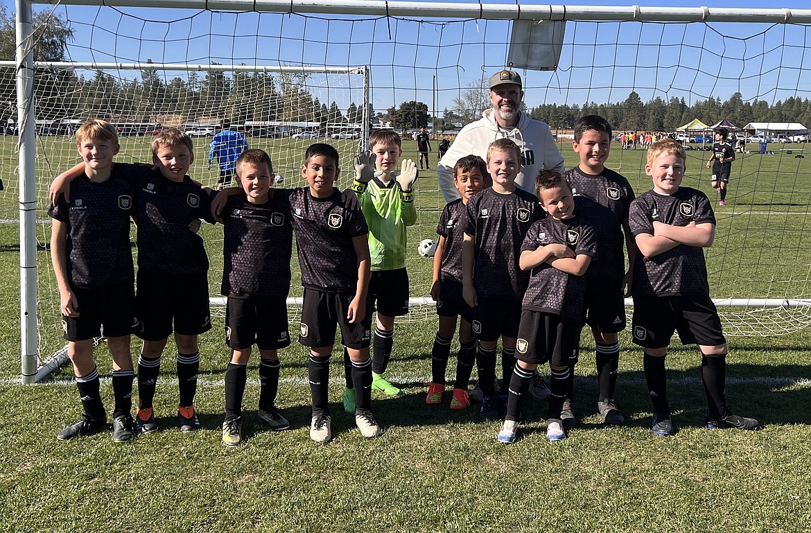 Courtesy photo
The Sting Soccer Club 15 boys Black soccer team best the Spokane Shadow Juniors B2015 South 4-0 last weekend. Goals were scored by Matthew Shandy (2), Porter Caten and Jacob Barragan. In the front row from left are Harrison Poole, Matthew Clair, Matthew Shandy, Jacob Barragan, Levi Sandoval, Joseph Means, Jake Mitchell, Porter Caten, Trent Fierro and Jett Jameson; and rear, coach Alex Caten.