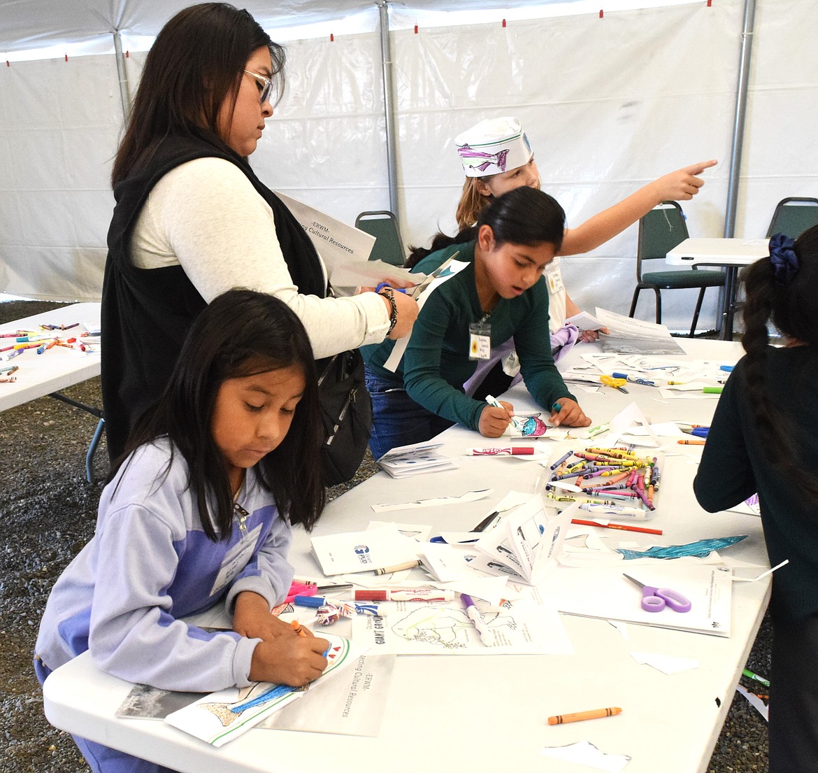 There were various color and activity books for students to do at the Archeology days hosted by the Wanapum Heritage Center.