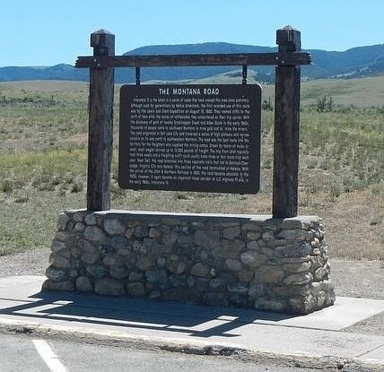 A historical marker along a Montana highway.