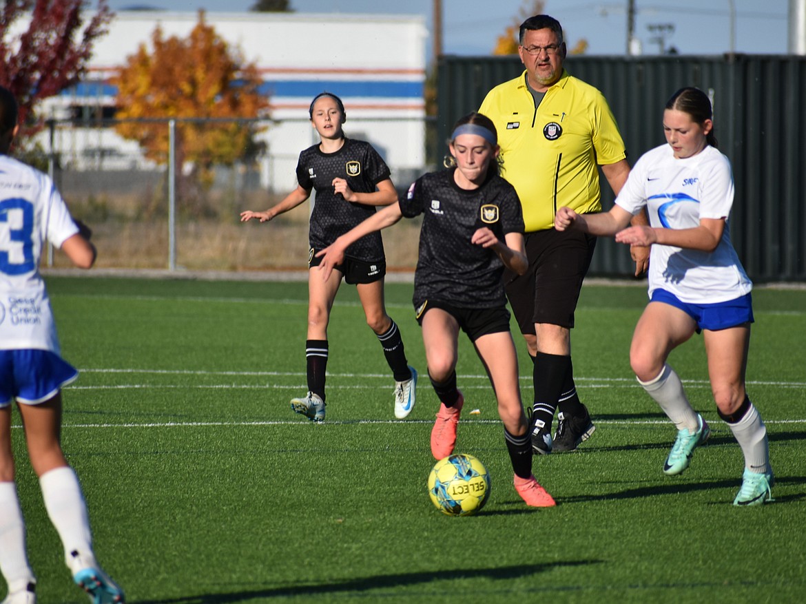 Photo by KARI HYNES
The Sting Soccer Club 11G Academy team won their 3 games this past weekend. Saturday morning the Sting defeated Legacy SA - G2010 Peterson 6-0.  Presley Moreau started the game off for Sting scoring on an assist from Brightyn Gatten. This was quickly followed up with goals from Lila Moreau and Anya Low.  Kylie Lorona started the second half with a goal again on an assist from Brightyn Gatten. Olivia Hynes and Brightyn Gatten scored Sting's final two goals. Later Saturday afternoon, Sting 11G Academy faced WE Surf SC Columbia Basin G11 DPL. Forwards Payton Brennan, Presley Moreau, Brightyn Gatten and Kylie Lorona all scored goals for Sting in a 4-0 victory. Brightyn Gatten also had an assist. The girls finished the weekend with an 11-0 win against WE Surf SC 11G DPL. Striker Presley Moreau scored 2 goals, on assists from Olivia Hynes and Brightyn Gatten. Mackenzie Dolan scored 4 goals for Sting and Brightyn Gatten added three. Kylie Lorona scored her 3rd goal of the weekend and Sting's final goal game from defender Emily Hackett on an assist from Ava Langer.   Sting G2011 DPL will continue their season this weekend with games in Spokane against WE Surf SC G10 Royal Trapped and Spokane Sounders Shadow G2011 DPL.