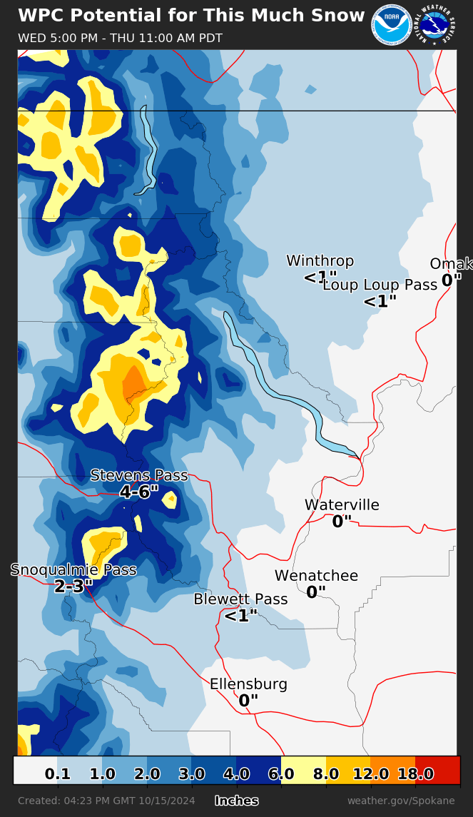 Accumulation of snow on passes through the Cascades may cause delays this week as the first accumulation of powder is anticipated to hit the roads at high elevations.