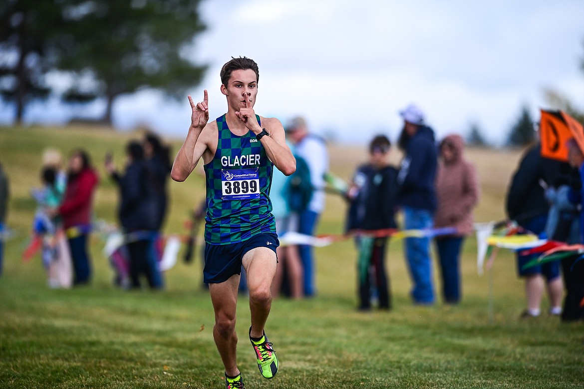 Glacier's Gabe Ackerly placed fourth with a time of 16:42.82 at the Glacier Invite at Rebecca Farm on Wednesday, Oct. 16. (Casey Kreider/Daily Inter Lake)