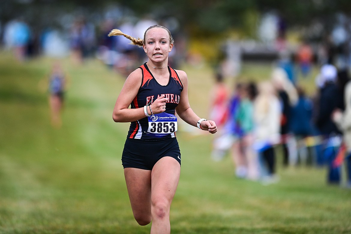 Flahtead's Emery Eash placed sixth with a time of 20:18.58 at the Glacier Invite at Rebecca Farm on Wednesday, Oct. 16. (Casey Kreider/Daily Inter Lake)