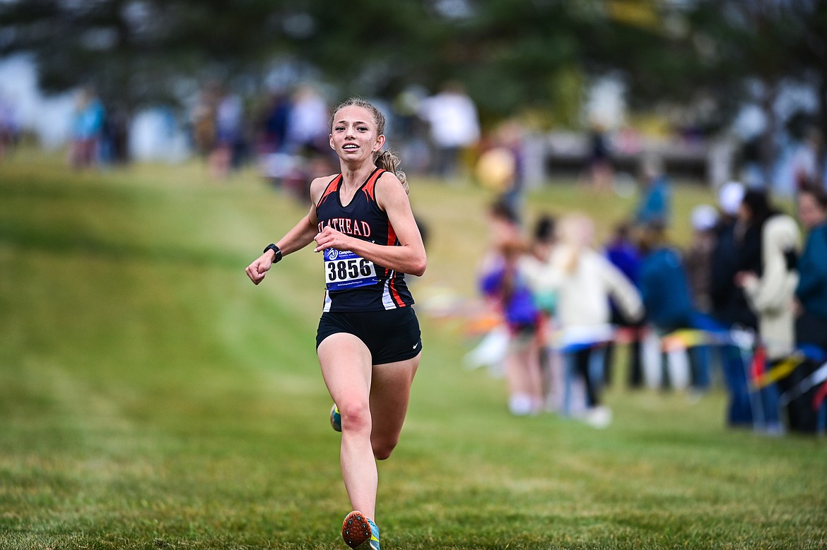 Flathead's Lindy Porter placed eighth with a time of 20:39.32 at the Glacier Invite at Rebecca Farm on Wednesday, Oct. 16. (Casey Kreider/Daily Inter Lake)