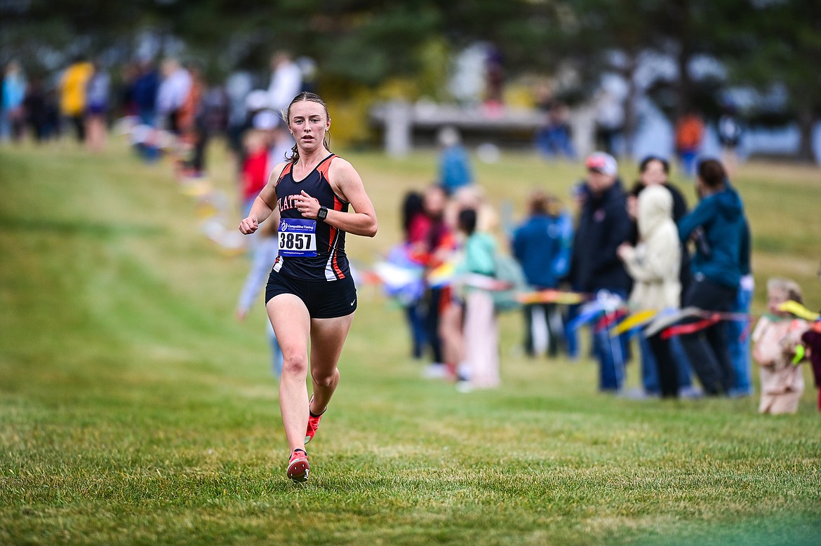 Flathead's Josie Wilson finished in second place with a time of 19:15.85 at the Glacier Invite at Rebecca Farm on Wednesday, Oct. 16. (Casey Kreider/Daily Inter Lake)