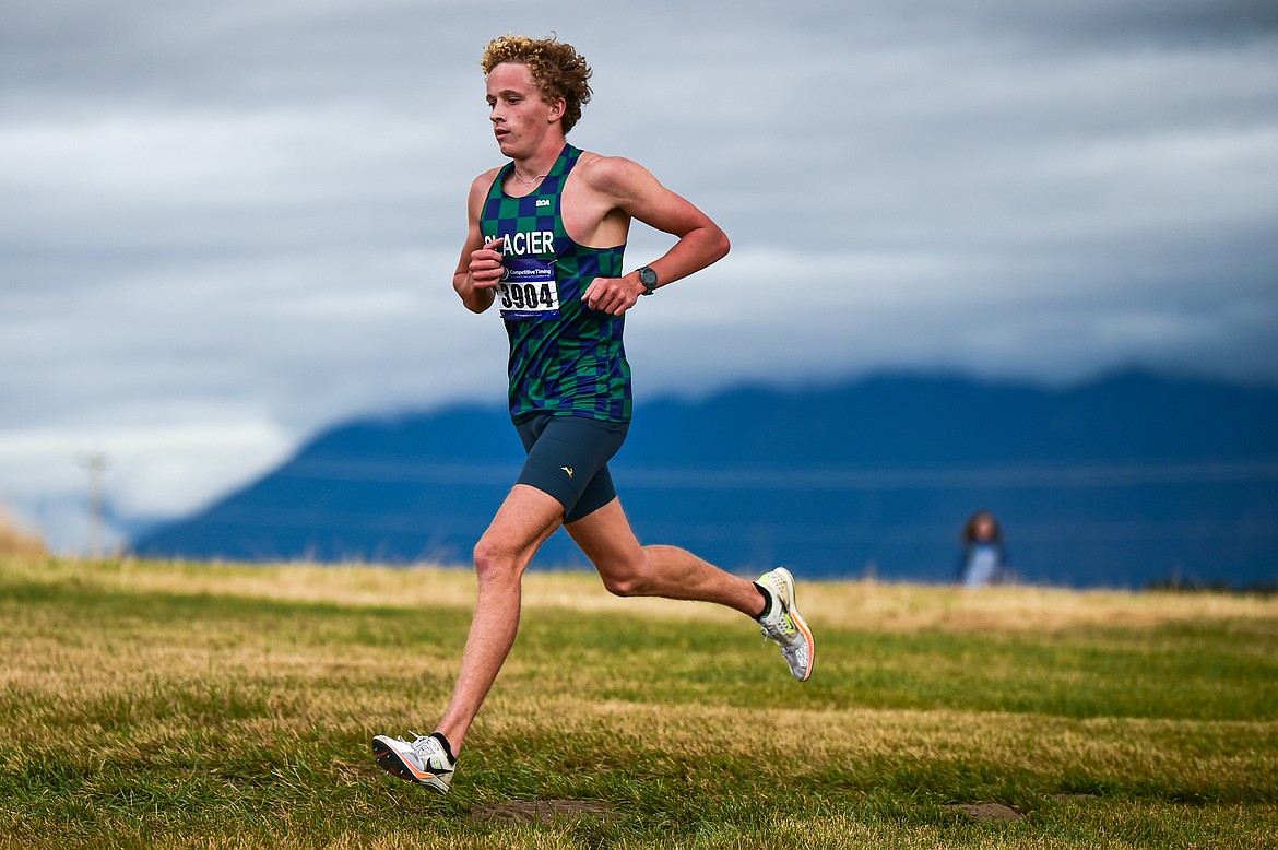 Glacier's Owen Thiel took first place with a time of 16:01.74 at the Glacier Invite at Rebecca Farm on Wednesday, Oct. 16. (Casey Kreider/Daily Inter Lake)