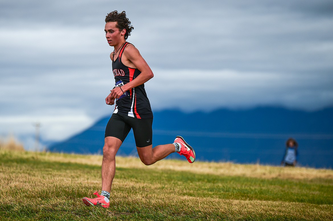 Flathead's Robbie Nuila took second place with a time of 16:13.23 at the Glacier Invite at Rebecca Farm on Wednesday, Oct. 16. (Casey Kreider/Daily Inter Lake)