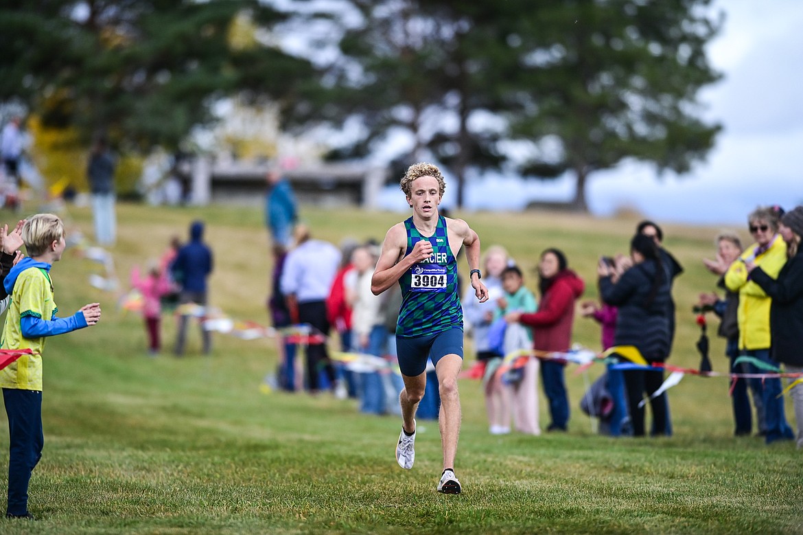 Glacier's Owen Thiel took first place with a time of 16:01.74 at the Glacier Invite at Rebecca Farm on Wednesday, Oct. 16. (Casey Kreider/Daily Inter Lake)