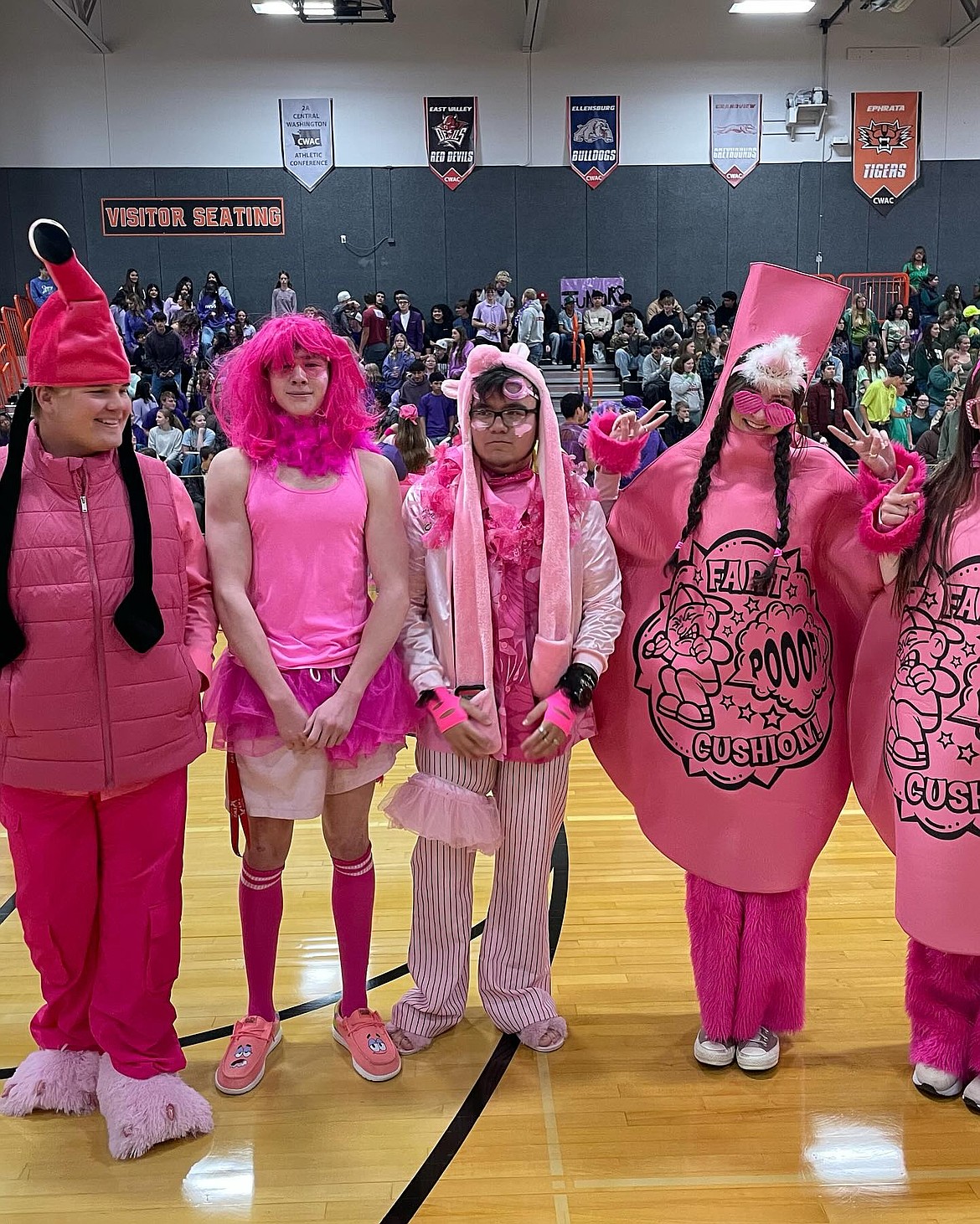 Ephrata High seniors go all-pink for Color Day during this year's Tiger homecoming week celebration.