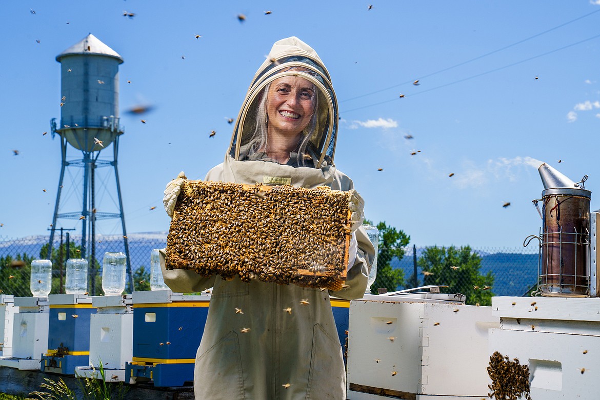 Tamila Morgan has taken every course that UMOnline’s Beekeeping Certificate Program offers and is now a master beekeeper who manages over 100 hives. (UM Photos by Coral Scoles-Coburn)