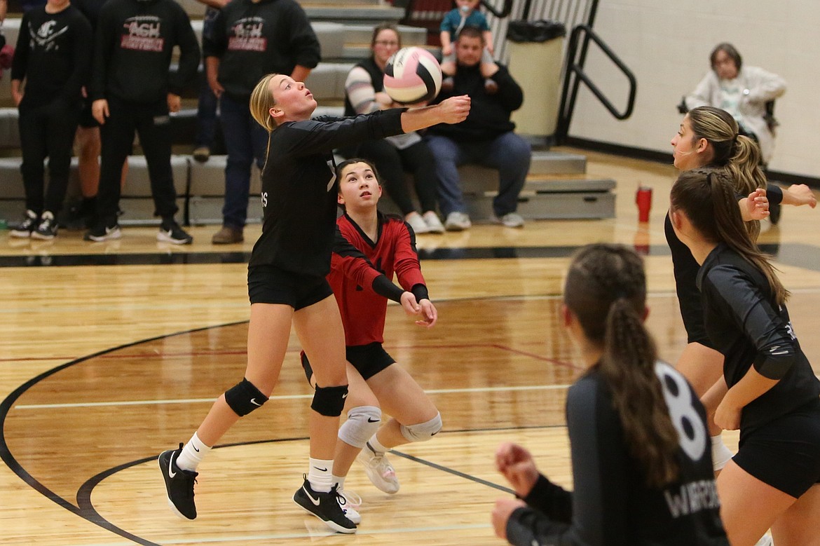 ACH junior Naomi Molitor bumps the ball Thursday against Valley Christian.