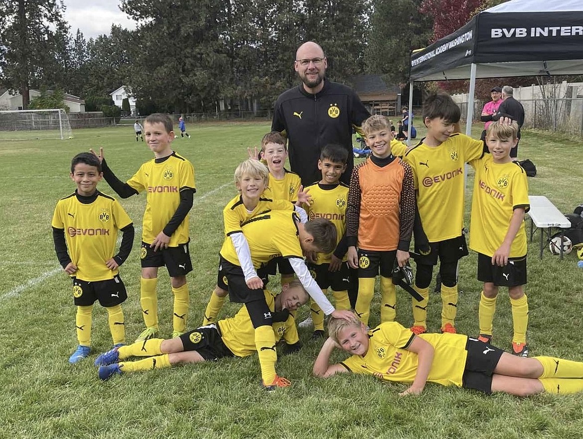 Courtesy photo
The BVBIA CDA Boys U10 soccer team played a tough match against WE SURF SC B15 Black team, losing 2-1. In the front from left are Elijah Ramsey and Ryker Bailey; back row from left, Macario Rodriguez, Talmadge Greene, Cole Birdsell, Cash Fowler, Peyton Pecor, Roman Cortes, Ethan Braga, Coleman Underdown and Emerson Cousino; and rear, coach Jason Steenstra.