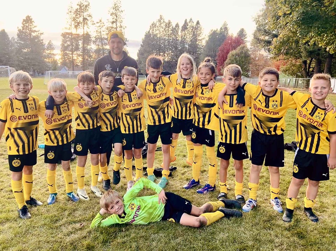 Courtesy photo
The BVBIA CDA Boys U11 Black soccer team defeated the Spokane Shadow B13 Rave 3-0 Saturday afternoon. In the front is Ezra Herzog; second row from left, Carter Dance, Isaac Estep, Declan Cleave, Jack Harrison, Kash Tucker, Davis Hartley, Stein Berk, Steele Steenstra, Luca Riley, Rylan Nitti and Maverick Paine; and rear, coach Ross Kuhn.