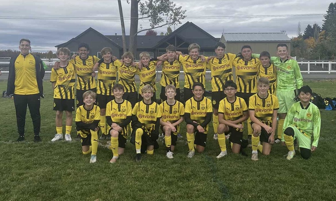 Courtesy photo
The BVBIA CDA Boys U15 soccer team lost 4-2 to the Sting 11B Academy team. Later, the BVBIA team defeated 90+ project B2010 5-2 on Saturday evening. In the front row from left for the BVBIA team is Tripp Dewitt, Weston Borges, Jaxon Dewitt, Caleb Wurster, Dillon Matheson, Josue Contreras, Elias Herzog and Ethan Mateo Mariano; and back row from left, coach Bailey O’Neil, Wryder Stone, Sebastian Guitron, Holden Loustalot, Michael Steffani, Xavier Tierney, Bennett Anderson, Jaxon Haynie, Kenton Susca, Ethan Macpherson, Carter Lloyd and Logan Siahaya.