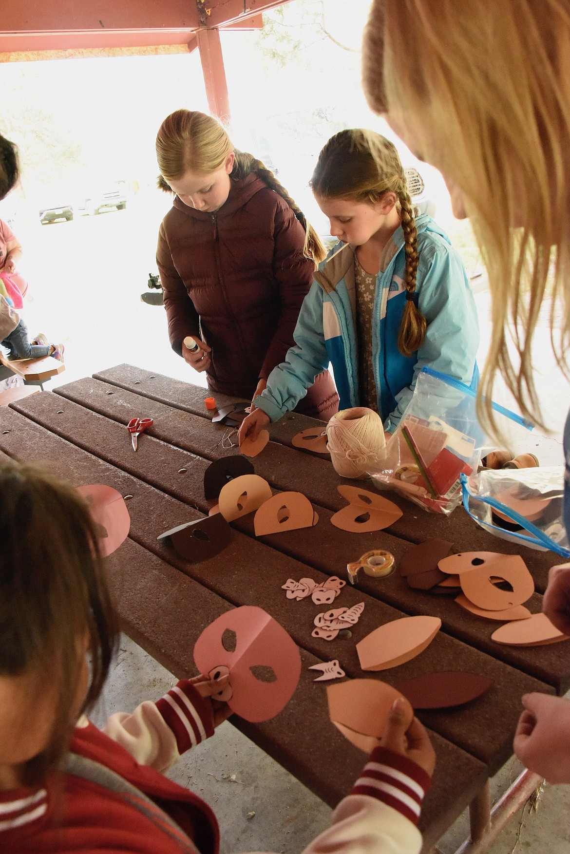 Kids at the National Bison Range had a chance to make bat masks choosing different eyes, noses, ears and mouths. (Berl Tiskus/Leader)