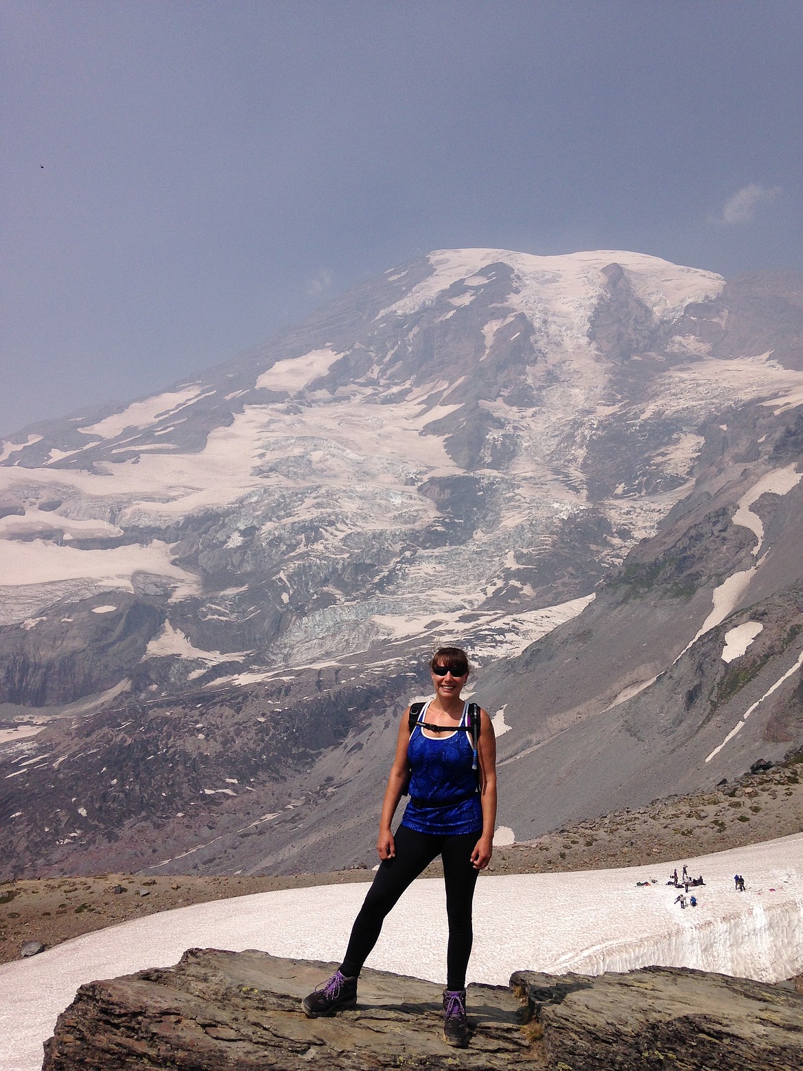 Mary Malone is pictured on a past climb on Mount Rainer. A mammogram led to early detection — and successful treatment — of breast cancer.