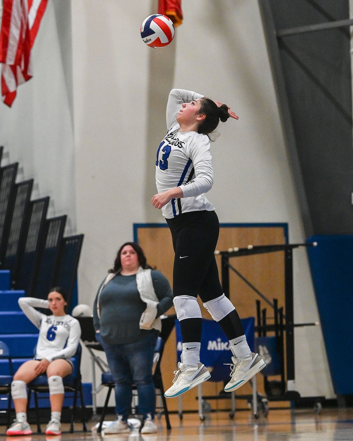 Mission's Alecia Steele posted 13 digs and three kills during last week's contest against Eureka. (Christa Umphrey photo)