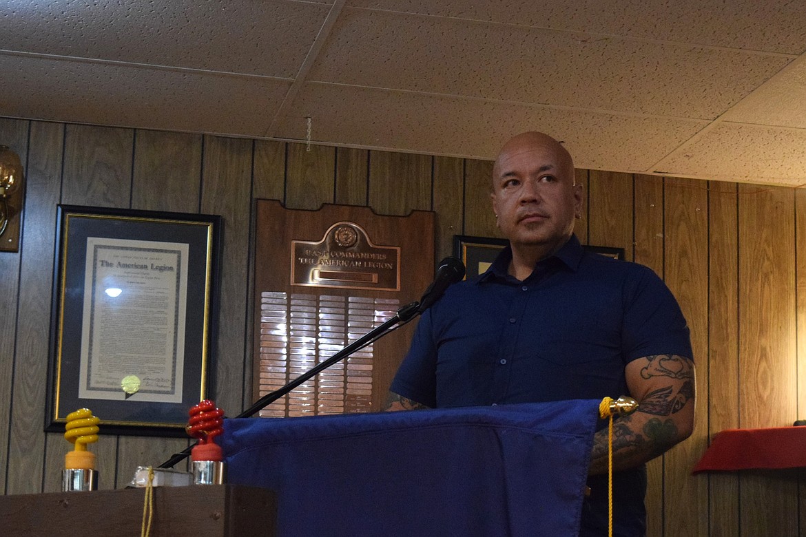 Republican Amador J. Castro discusses his background in education and policies at the American Legion Post 28 forum. Castro is running for Grant County Commissioner District 1.