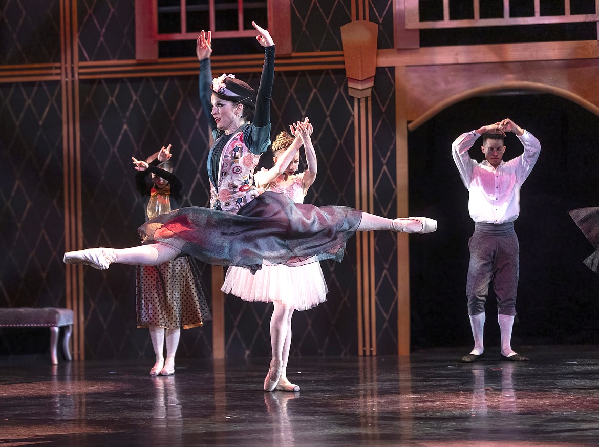 Detective Irene Poët (Isabelle Bloodgood) takes a leap in Ballet Fantastique’s “Murder at the Ballet,” coming Friday to the Wallenstien Theater in Moses Lake.