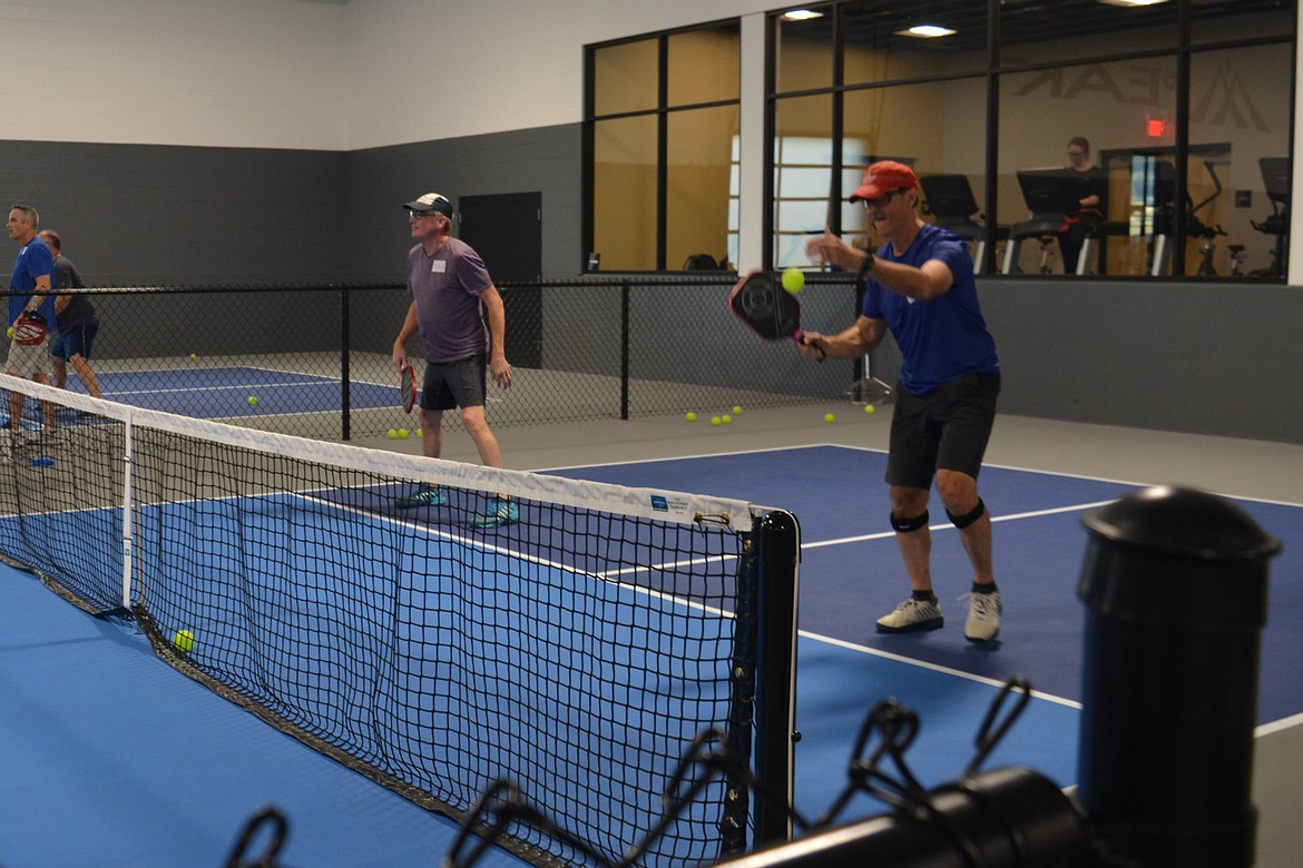 Chris Cheeley and Bob Zurcher were pickleball partners in a class Thursday at the PEAK Health and Wellness Center on Fennecus Road. 
The larger facility opened over the summer and has already added 550 new members.