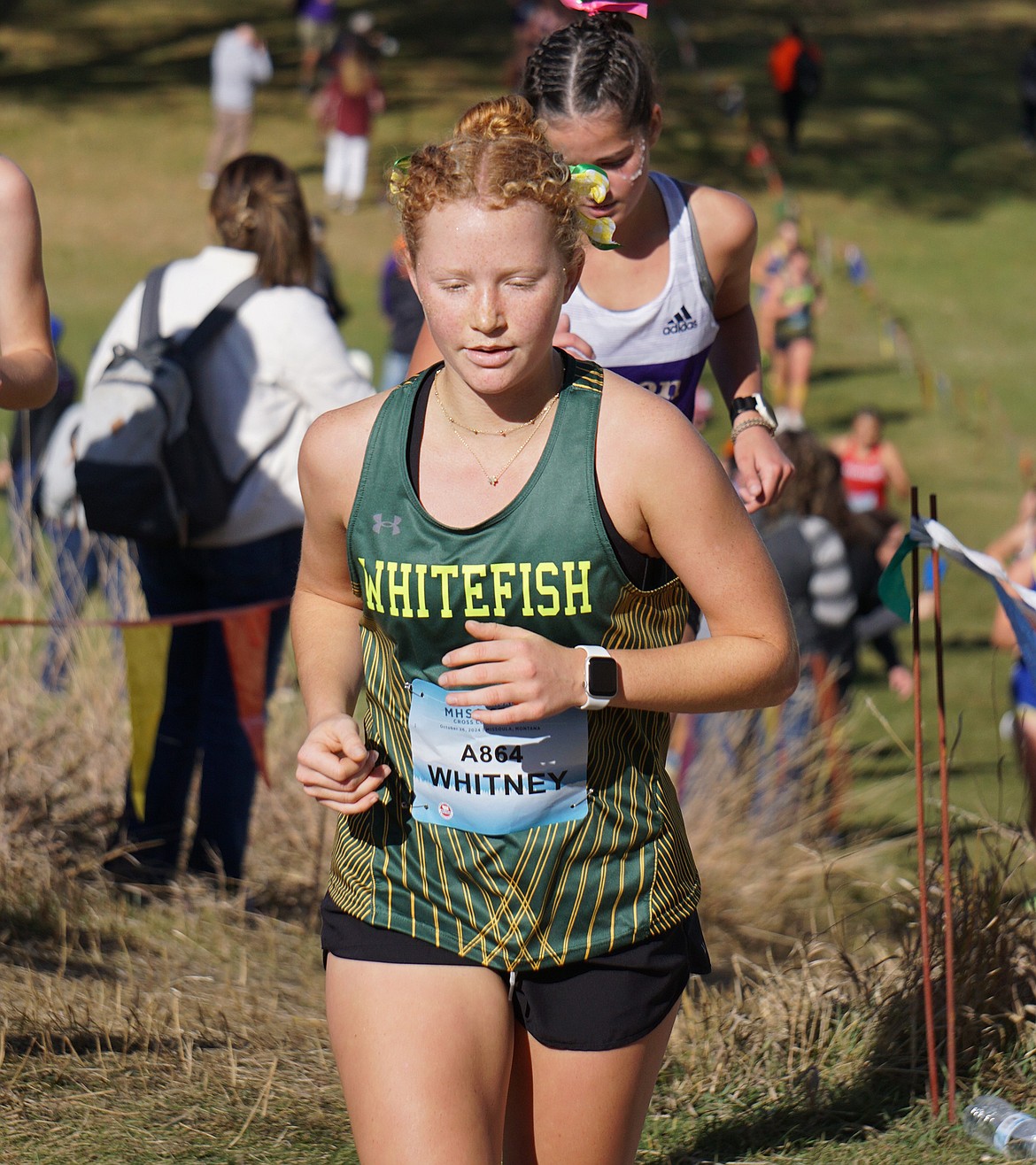 Senior Whitney Workman logs in another solid effort at the State Cross Country meet on Saturday. (Matt Weller photo)