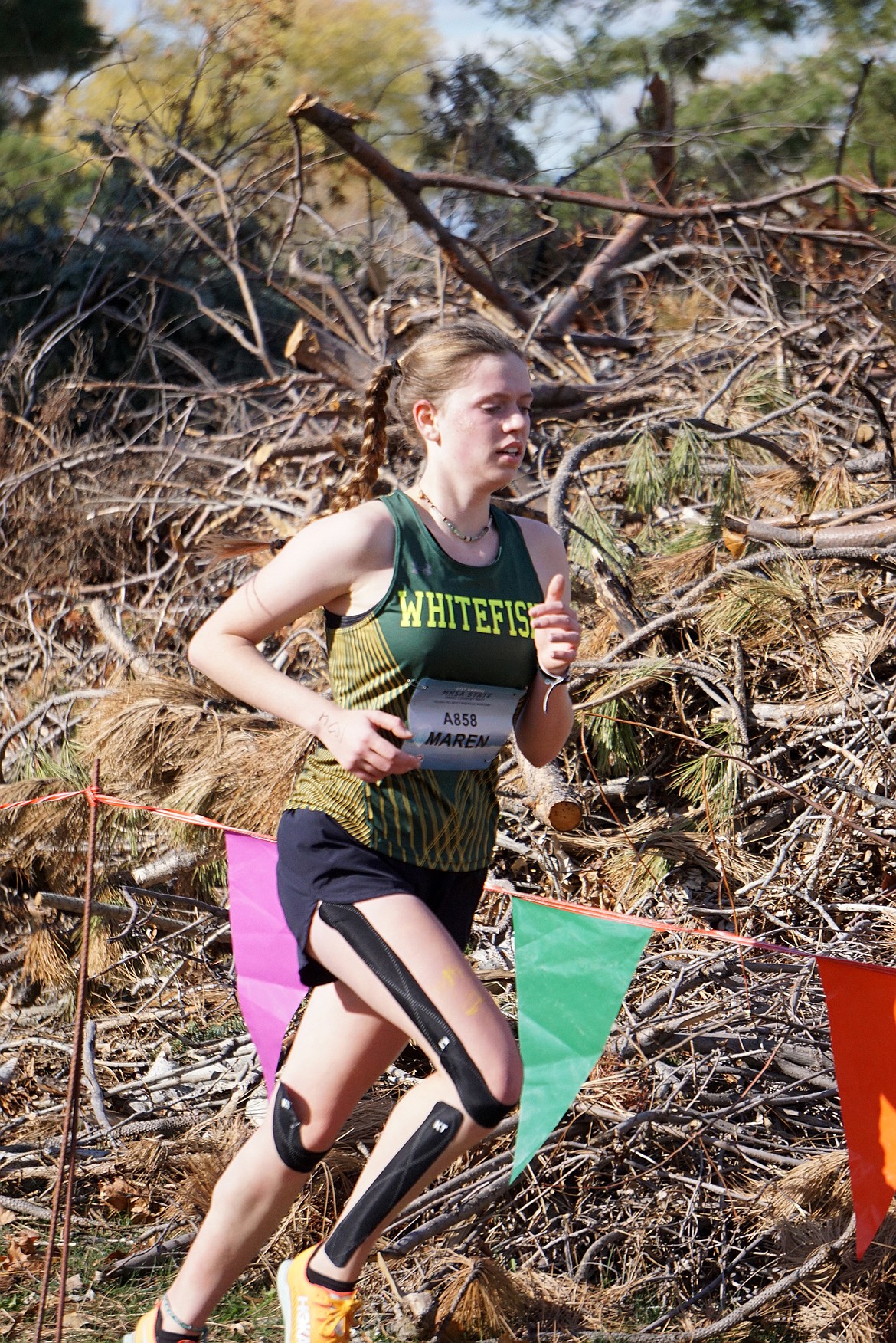 Whitefish Junior Maren Cromie led the lady bulldogs at the State meet on Saturday, posting a personal best time of 21:16, good for 30th overall. (Matt Weller Photo)