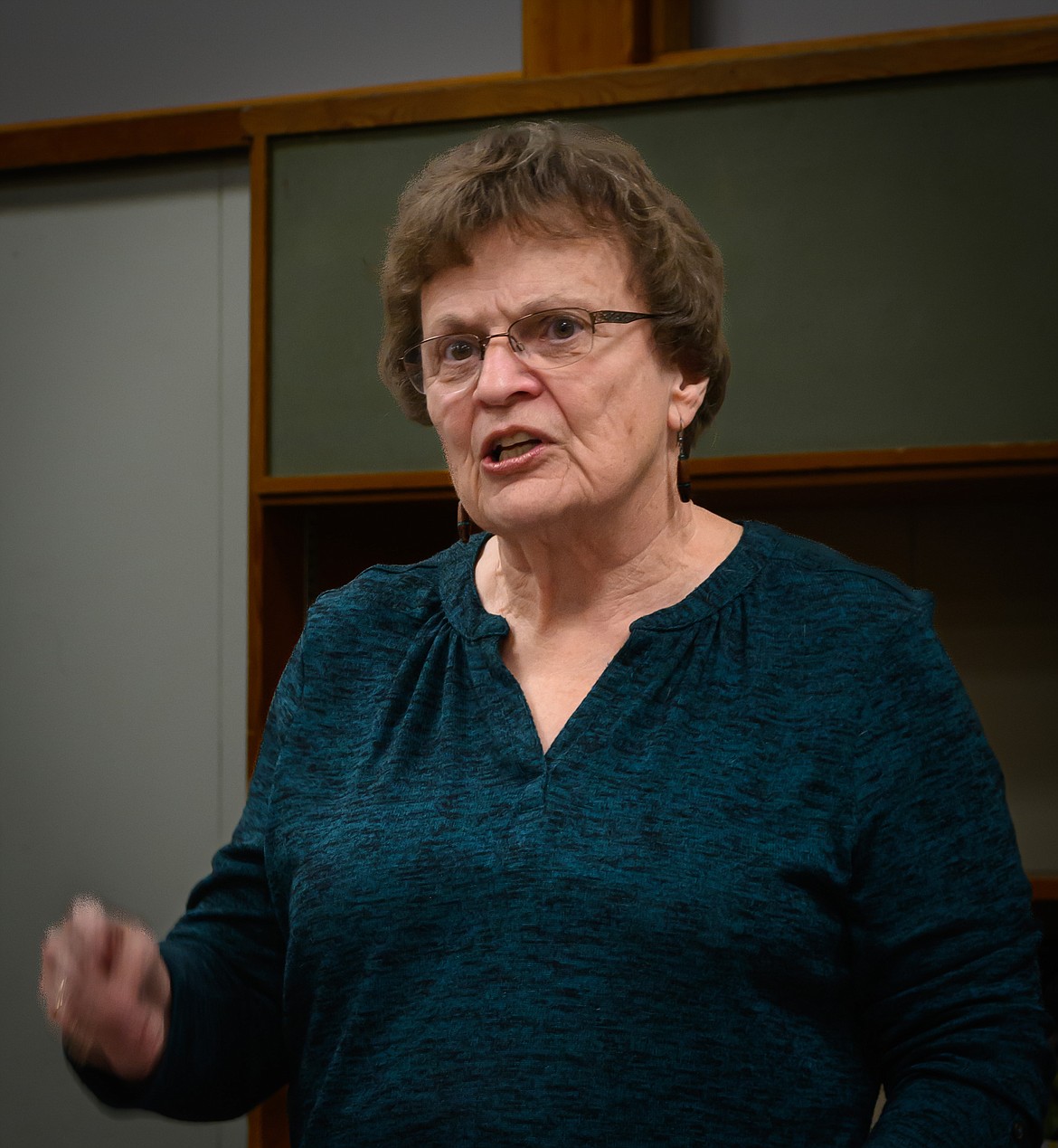 McGowan Foundation member Kathy Gregg speaks about the McGowan family's arrival in the Plains area. (Tracy Scott/Valley Press)