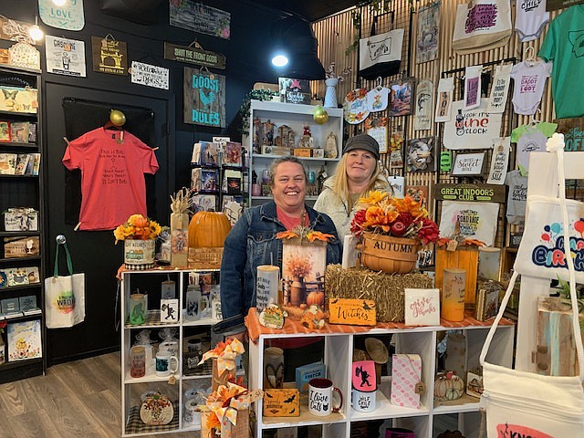 Christine Wharton, left, and Janeen Willis have opened The Classy Bee’s Gift Shop at 204 Fourt Avenue in Superior. A combined enjoyment of making items for the Saturday Market and other craft shows and bazaars developed into a partnership for a storefront location (Photo provided)