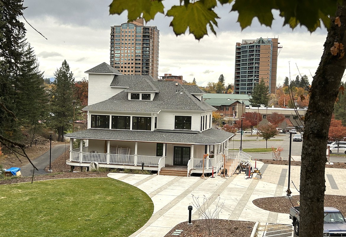 Work continues on the new home of the Museum of North Idaho at McEuen Park on Monday.