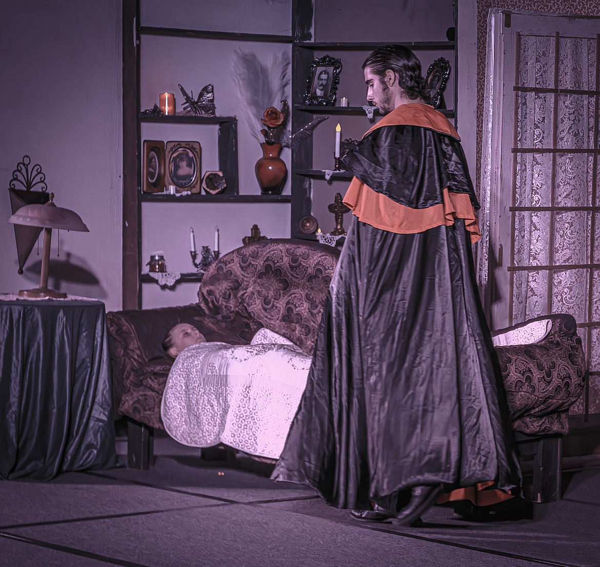 Count Dracula played by Greg Tatum and Lucy played by Emma Dimond. (Tracy Scott/Valley Press)