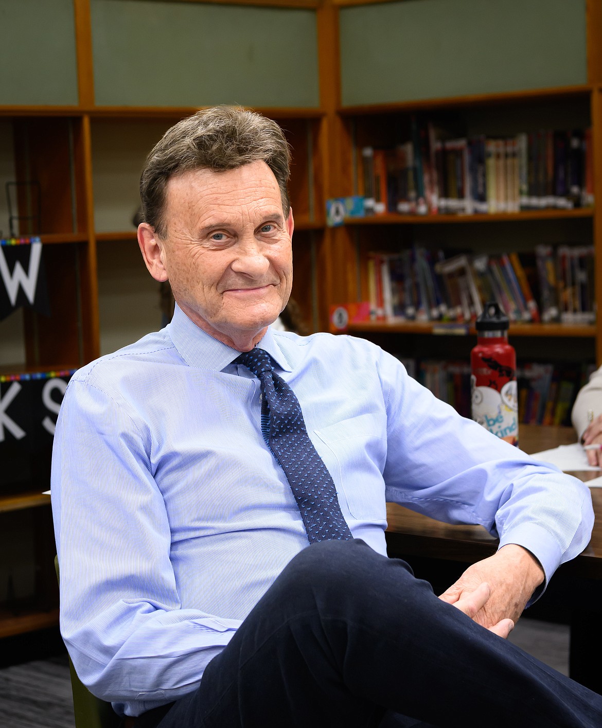 Substitute teacher Dwight Bowen receives recognition for his help filling an empty teaching position in Plains. (Tracy Scott/Valley Press)