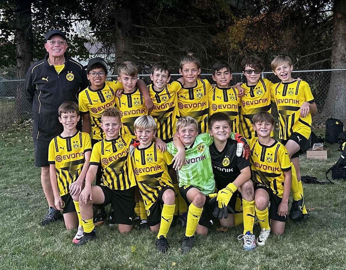 Courtesy photo
The BVBIA CDA Boys U11 Black soccer team ended its fall season strong with a 1-1 draw against Albion SC Idaho BU12. In the front row from left are Kash Tucker, Maverick Paine, Carter Dance, Ezra Herzog, Rylan Nitti and Declan Cleave; and back row from left, coach John O’Neil, Aaron Tell, Luca Riley, Jack Harrison, Steele Steenstra, Roman Cortes, Graysen Higgins and Ethan Liss.