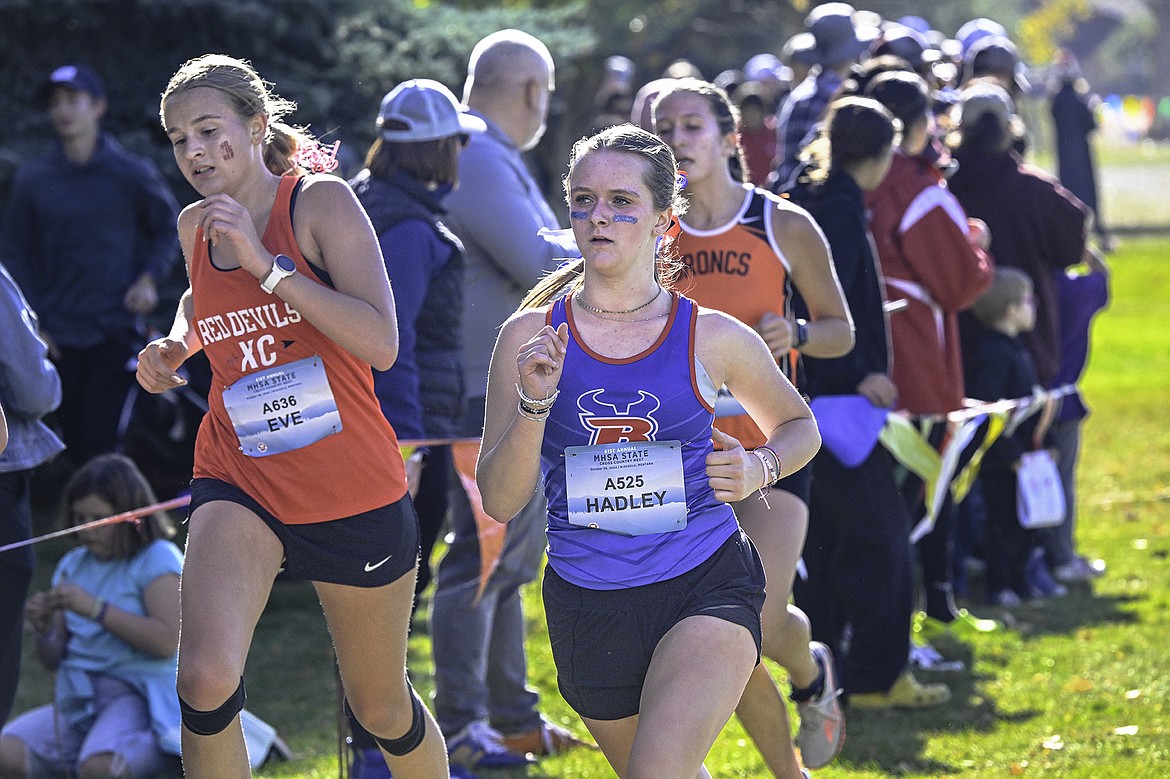 Hadley Nollan runs the state cross country race in Missoula Saturday, Oct. 26. (Seth Anderson/Hungry Horse News)