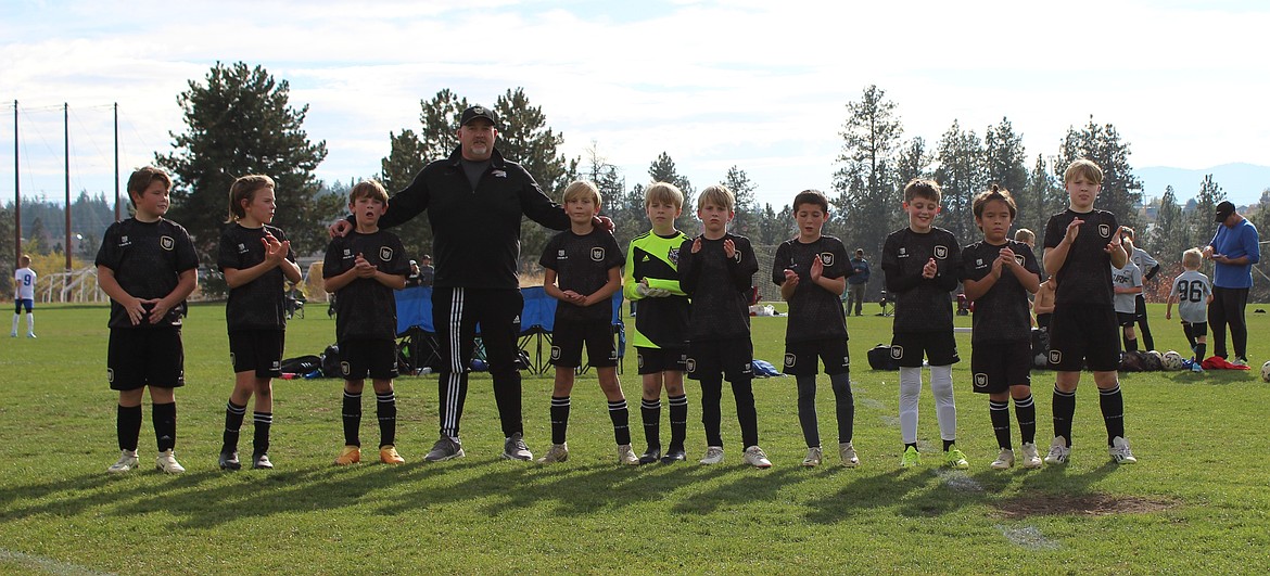 Courtesy photo
The Sting SC 2015 Boys soccer team lost to the WE Surf SC B15 Pre-EA last Saturday. From left are Griffin Storey, Flynn Bundy, George Jerkins, coach Ian McKenna, Henry Hermance, goalkeeper Bode Hebener, Silas Ballou, Thomas Davis, Reid Funkhouser, Bam Bookholtz and Jacoby Frank.