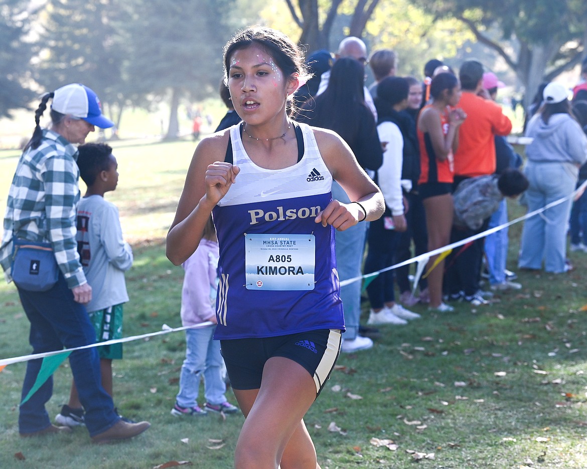 Polson's Kimora Scott placed 13th in Class A at the state meet in Missoula, posting a time of 19:52. (Christa Umphrey photo)