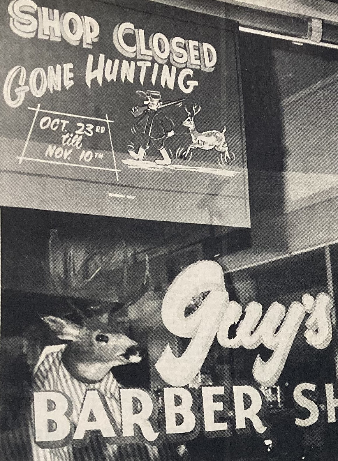 In 1964, hunting season means closing time at Guy’s Barber Shop.