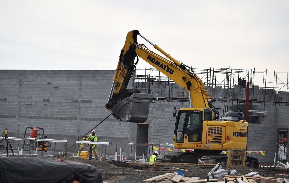 Crews work on the central office most non-inmates will visit when they come to the new Grant County Sheriff’s Office which is expected to open in 2026.