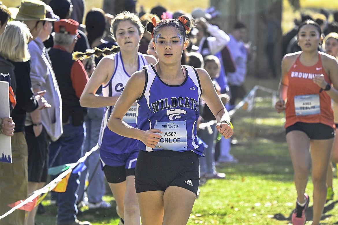 Chloe Savoy during the state cross country meet. Seth Anderson Photo.