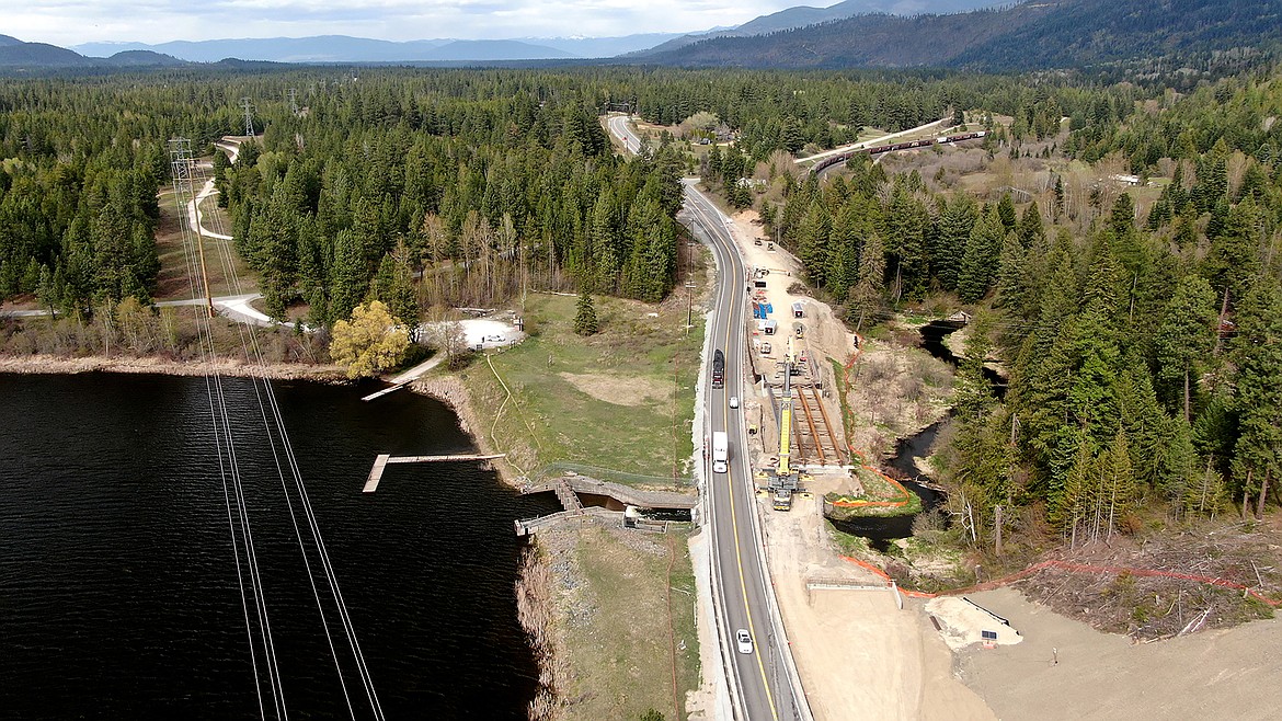 An aerial view of the McArthur Lake project, which received a national award from the American Association of State Highway and Transportation Officials on Oct. 31.