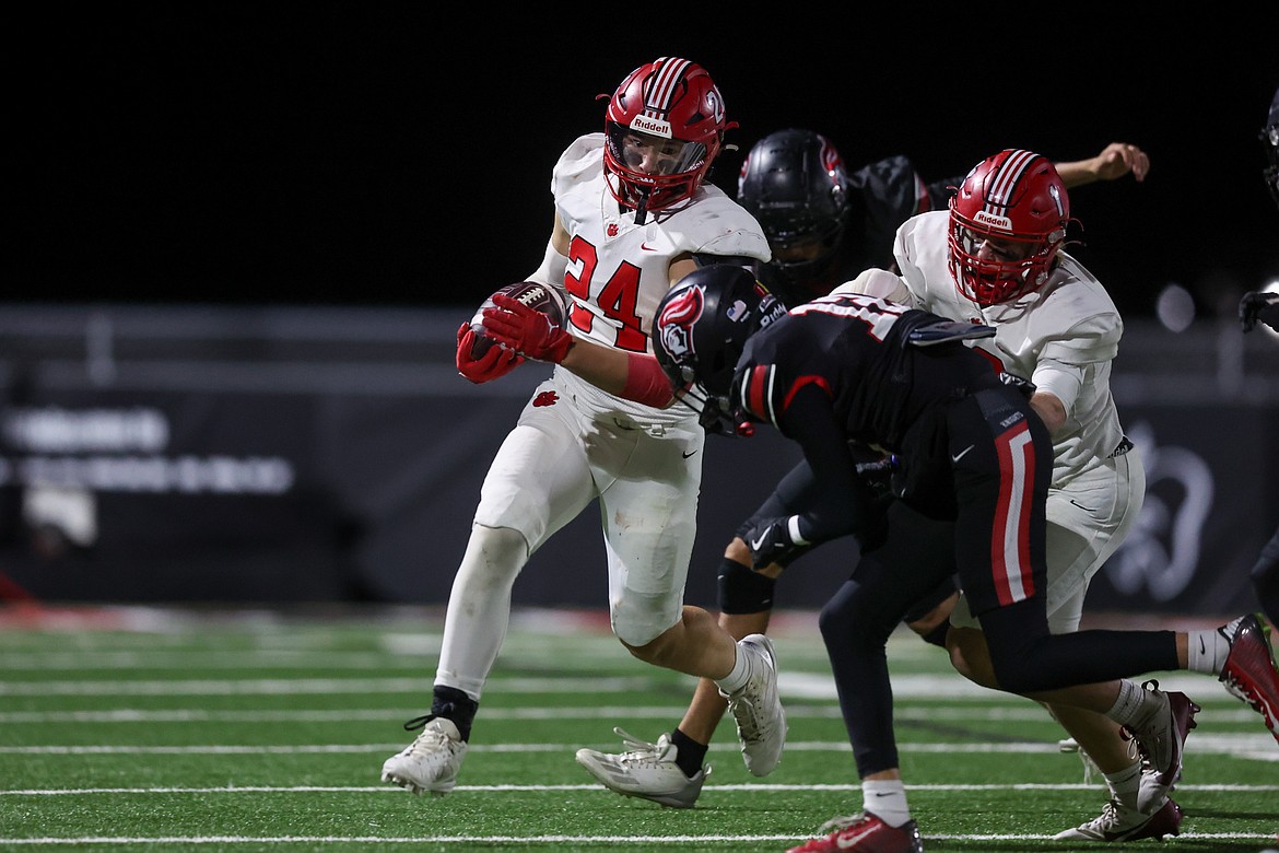 Sandpoint High senior Jorden Tyler works his way upfield during one of his many kick returns on Friday.