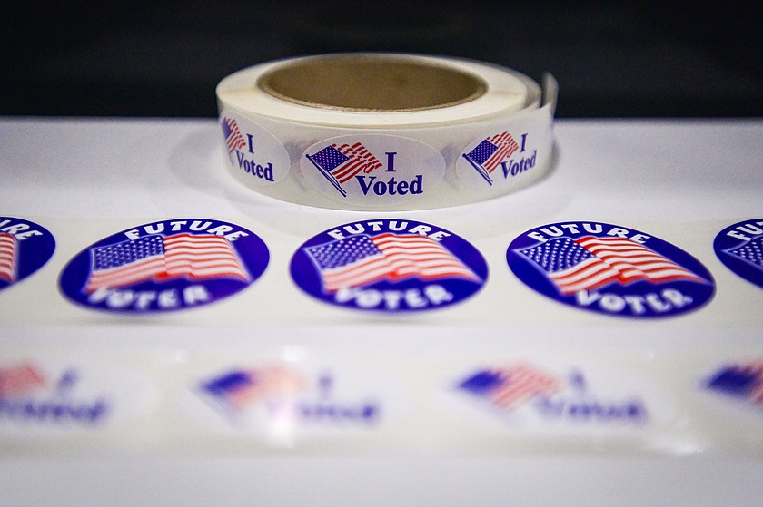 Stickers for voters who cast their ballots at the Trade Center at the Flathead County Fairgrounds on Tuesday, Nov. 5. (Casey Kreider/Daily Inter Lake)