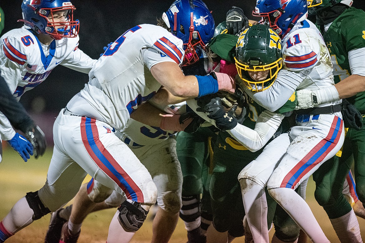 The Vikes play defense against Whitefish Friday. (Avery Howe/Bigfork Eagle)